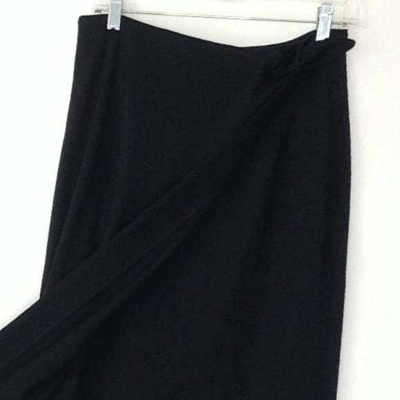 Lands End Black Wool Wrap Skirt Midi Pencil size M - Picture 8 of 11